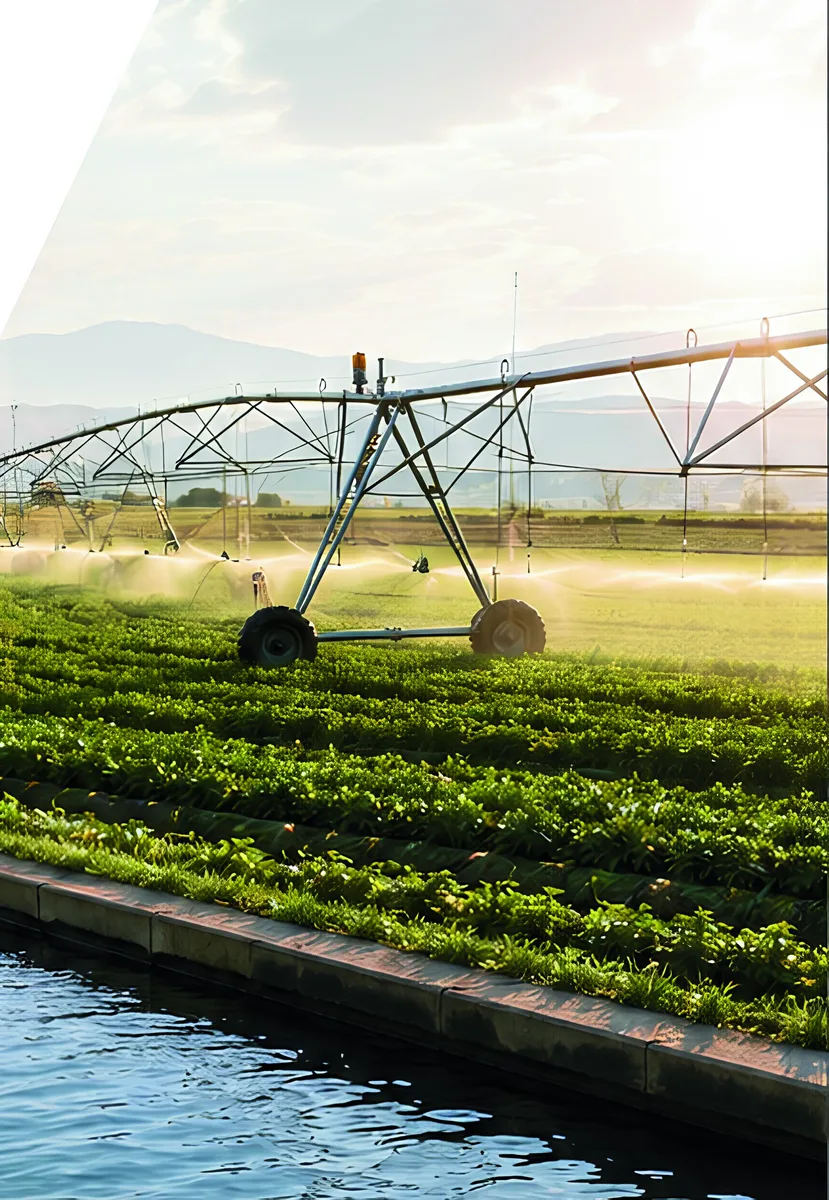 Pivô de irrigação em operação